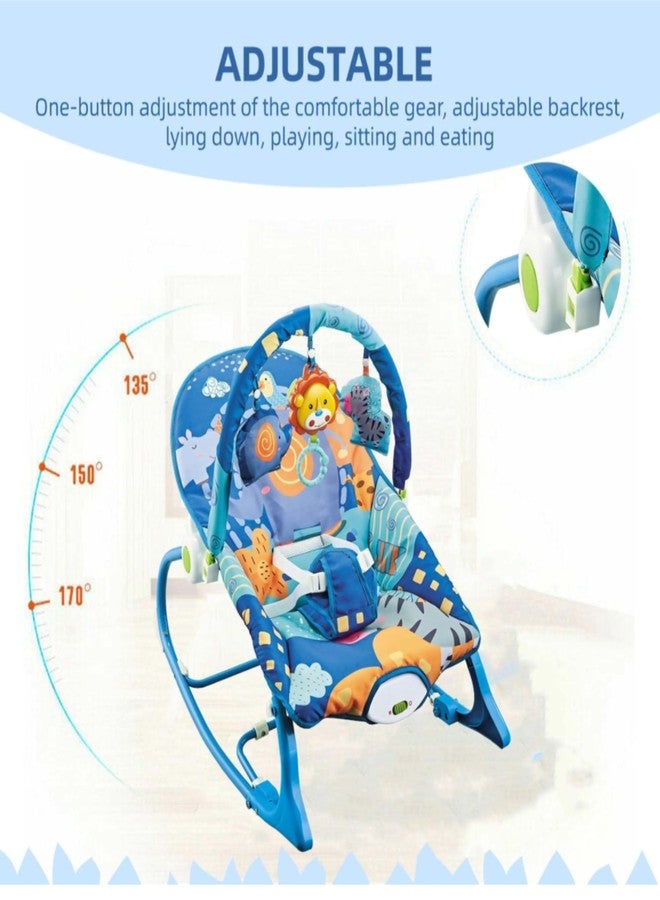 Richtots Premium Baby Rocker Chair Comfortable & Soothing Bouncer for Newborns. Multi-Position Recline, Vibrations, Removable Toys. Portable Design-Indigo(Color-Grey) - Image 3